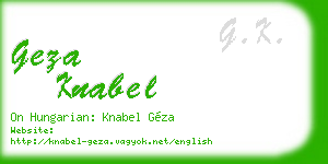 geza knabel business card