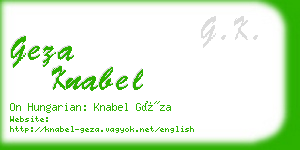 geza knabel business card